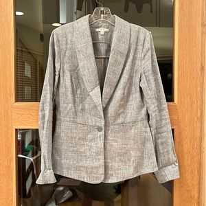 CAbi Beachwalk Chambray Linen Single Button Blazer Size 4